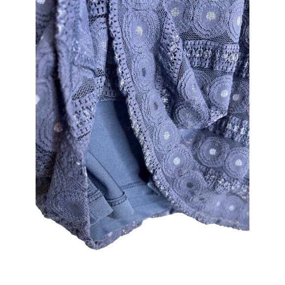 Ann Taylor Petite XS Blue Lace Blouse 3/4 Sleeve Work Top - Picture 9 of 12